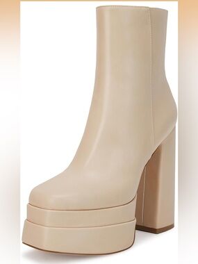 Cream Platform Booties